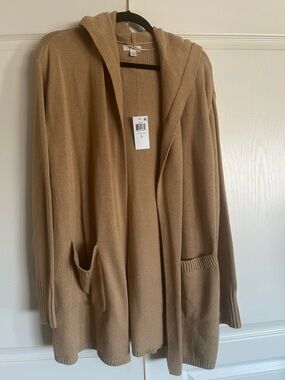Women’s Style & Co. Hooded Open-Front Sweater Cardigan - Tan - NWT